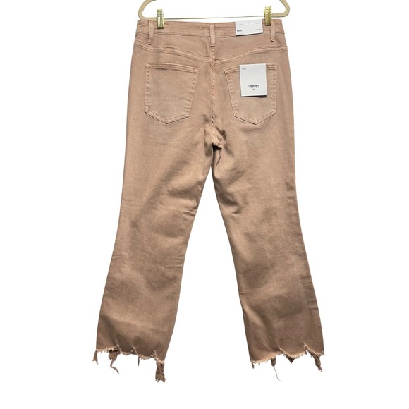 VERVET BY FLYING‎ MONKEY Bella High Rise Flare Jeans Size 31 Raw Hem Mauve Pink - Picture 6 of 12